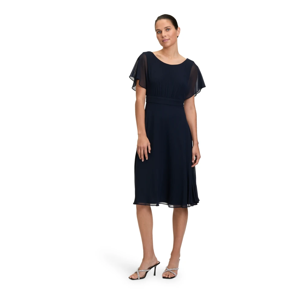 Vera Mont Cocktailjurk met korte mouwen Blue Dames