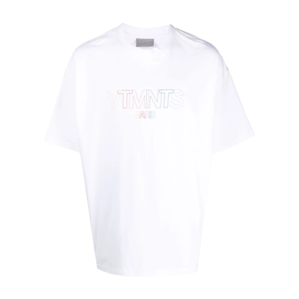 Vtmnts Logo-Print Katoenen T-Shirt White Heren