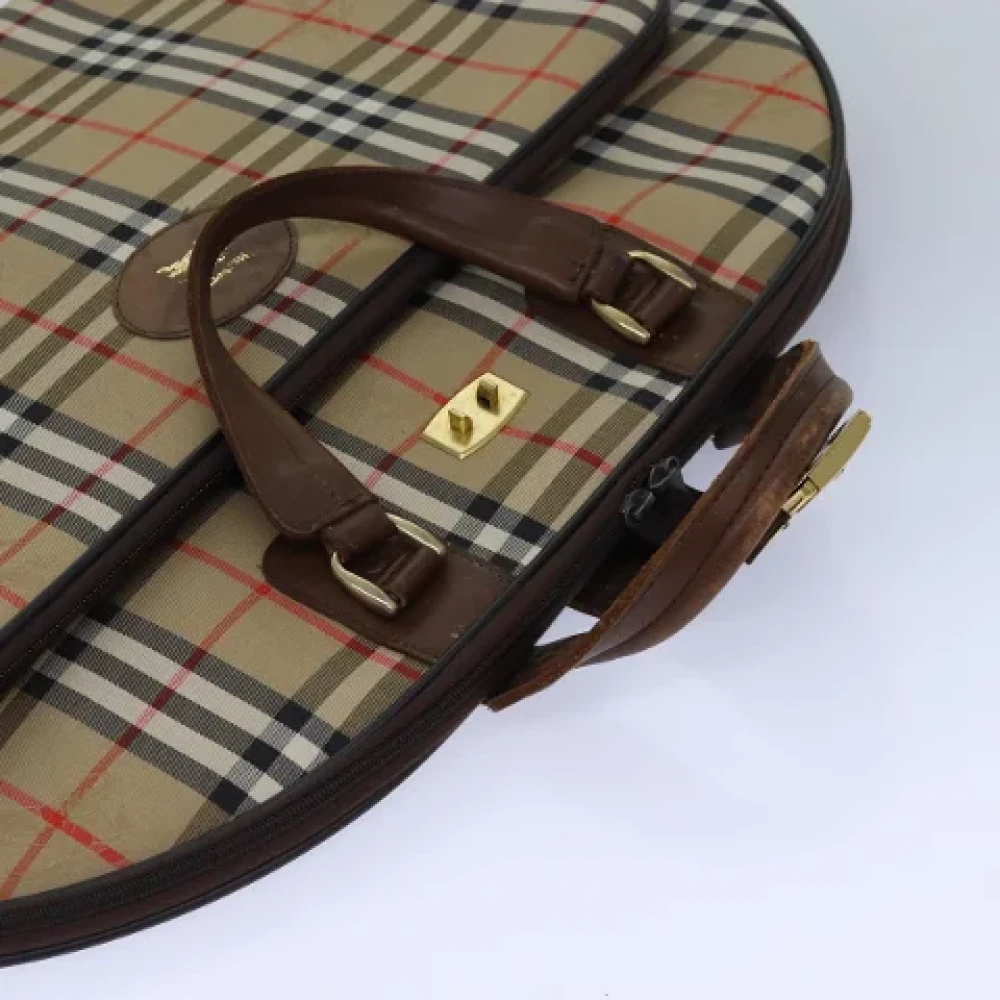 Burberry Vintage Pre-owned Canvas travel-bags Beige Dames