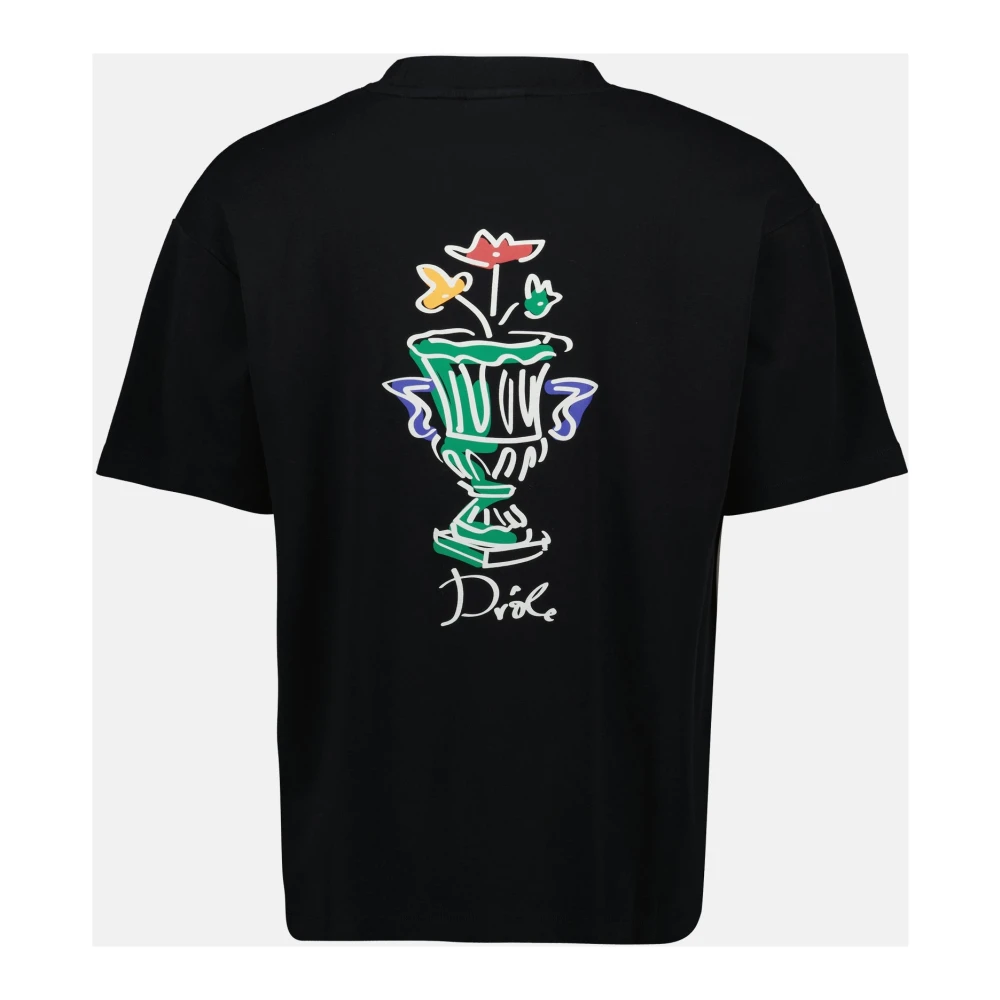 Drole de Monsieur Zwarte T-shirt Vaas Lente-Zomer 2025 Black Heren