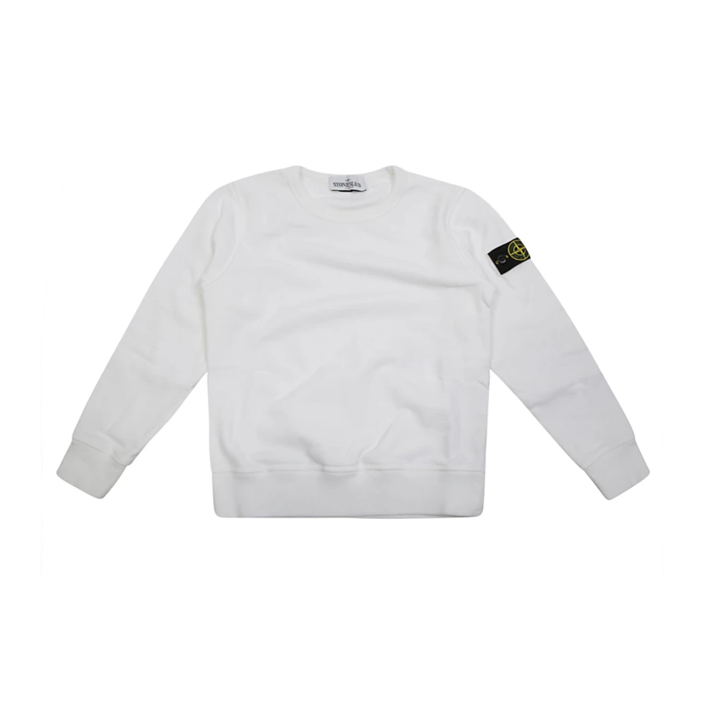 Stone Island White Logo Basic Sweatshirt - Male - Kids Sweatshirts - 6 Y - Kids