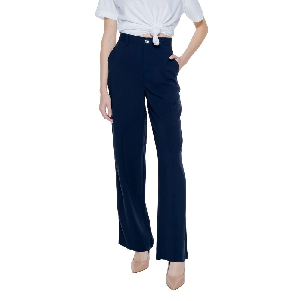Street One Blauwe Viscose Palazzo Broek Collectie Blue Dames