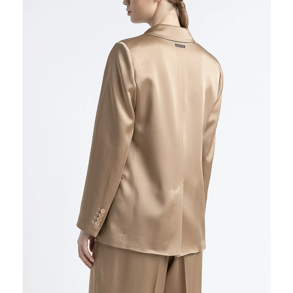 PESERICO Cady enver satijnen double-breasted blazer Brown Dames