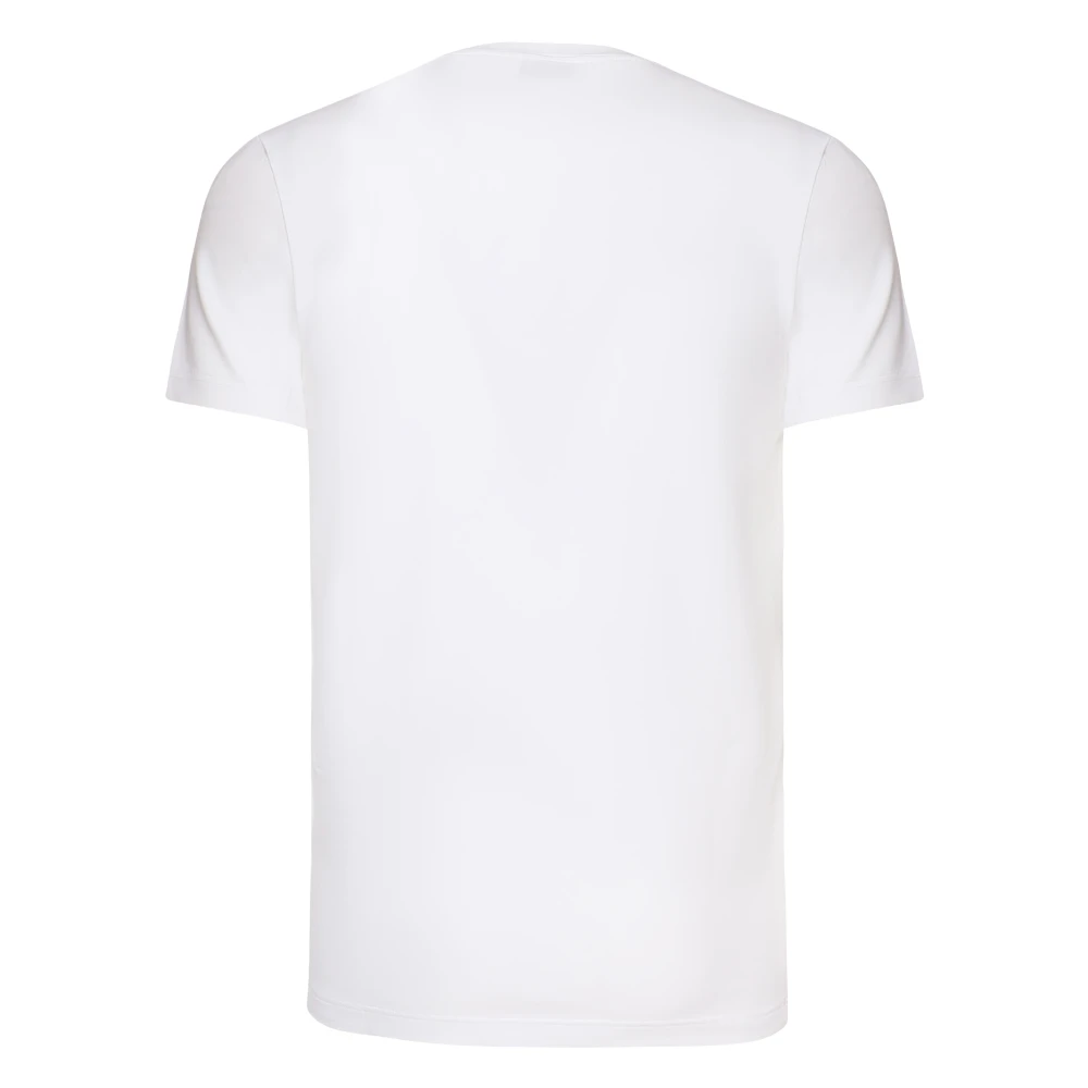 Dondup Witte Katoenen T-shirt met Logo White Heren