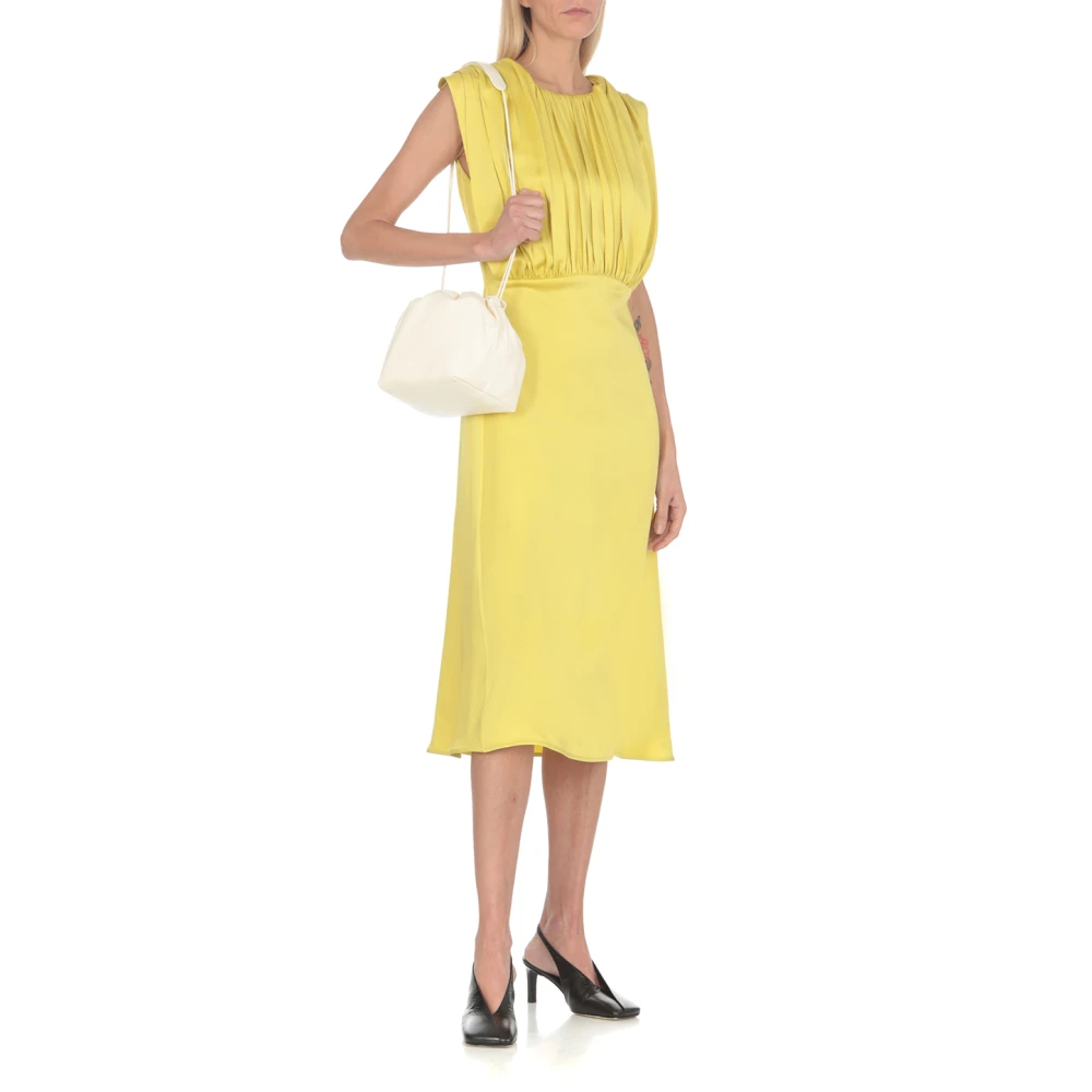 Jil Sander Leren schoudertas voor vrouw White Dames