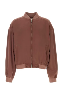Antiqued Silk Bomber Jacket