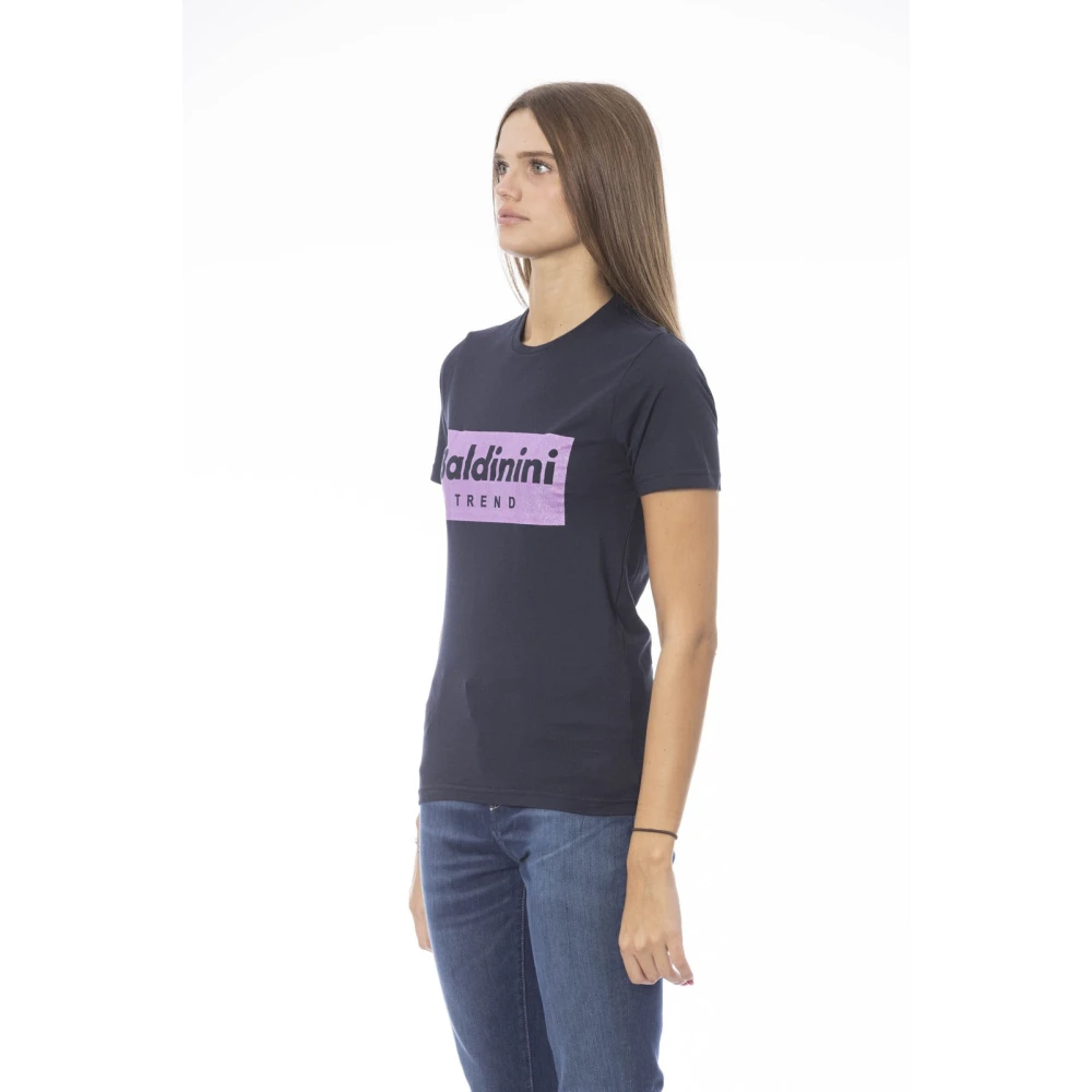 Baldinini Trendy T-shirt met voorprint Blue Dames