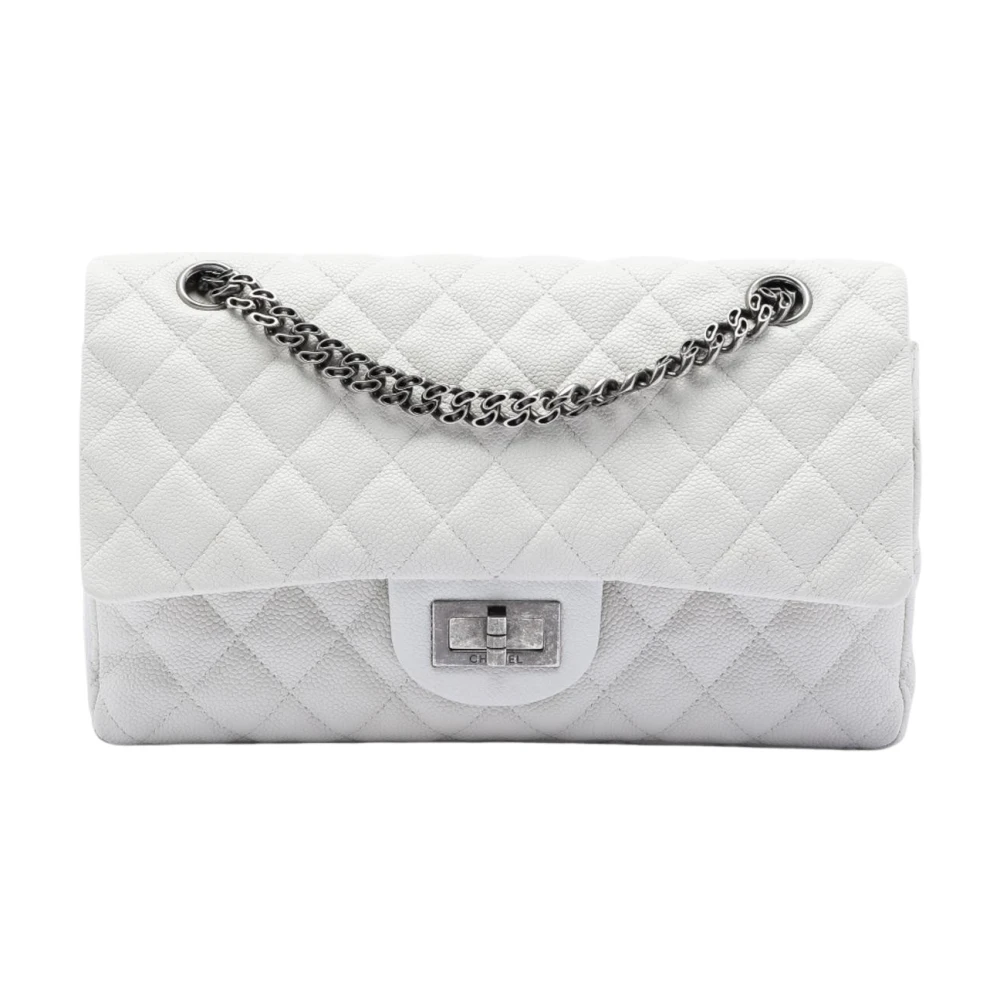 Chanel Vintage Women's White Quilted Flap Shoulder Bag With Chain Strap