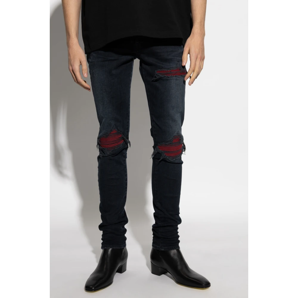 Amiri Jeans met Vintage Effect Blue Heren