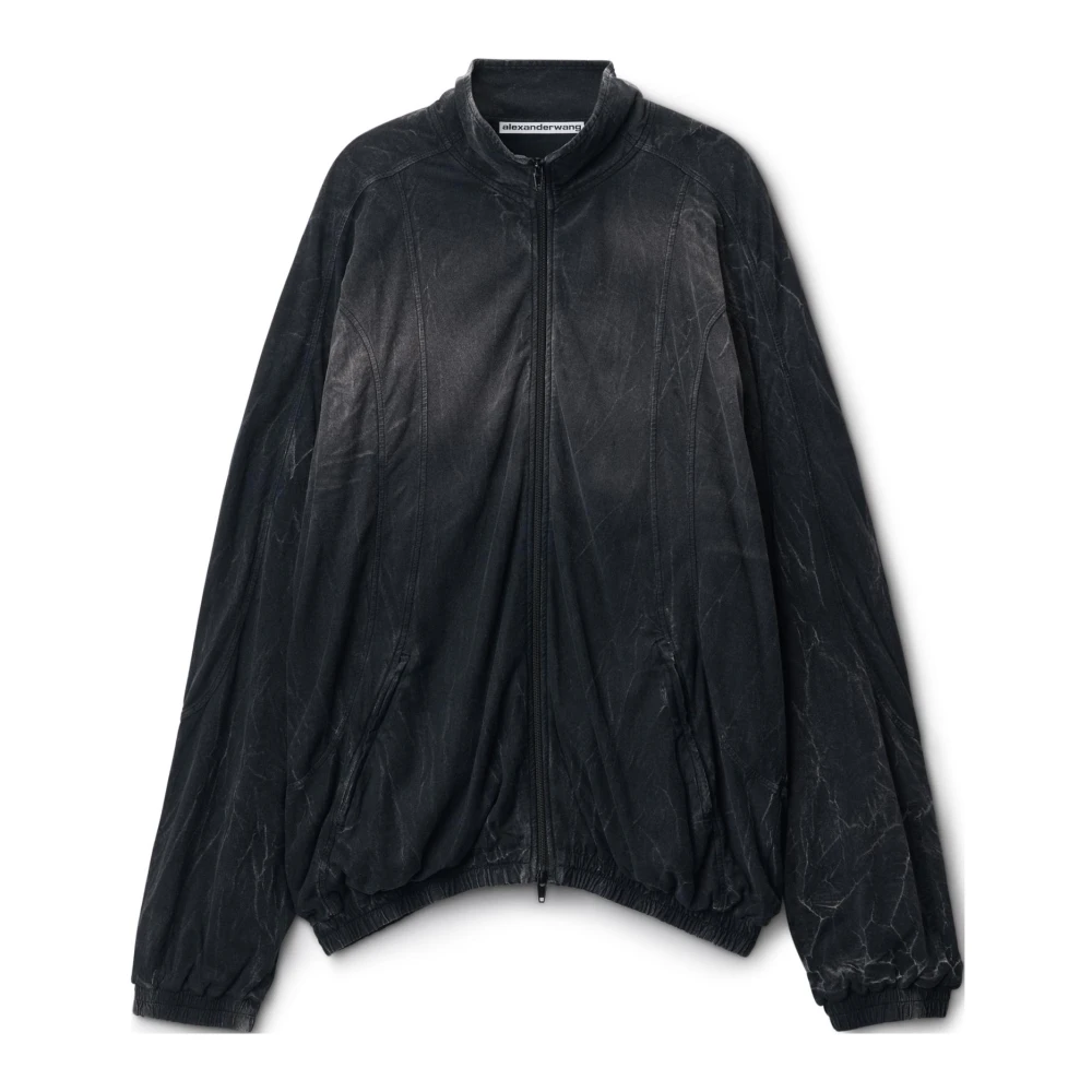 Alexander wang Geborduurd Logo Unisex Track Jacket Black Dames