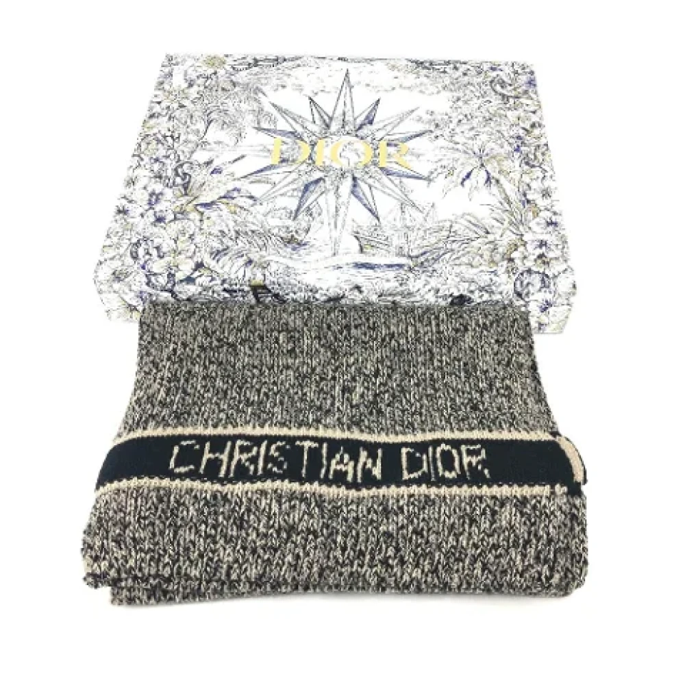 Dior Vintage Pre-owned Cashmere scarves Black Dames