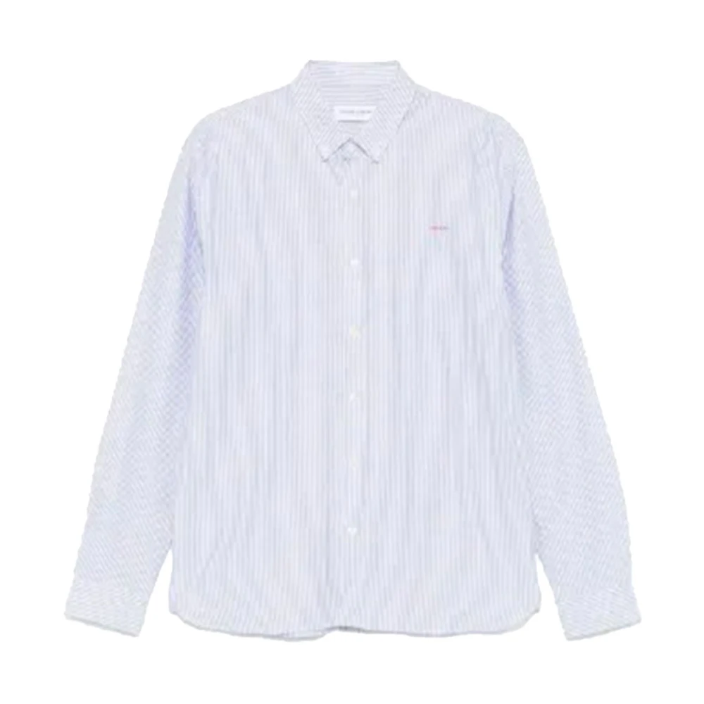 Maison Labiche Blauw wit gestreept katoenen overhemd Blue Heren