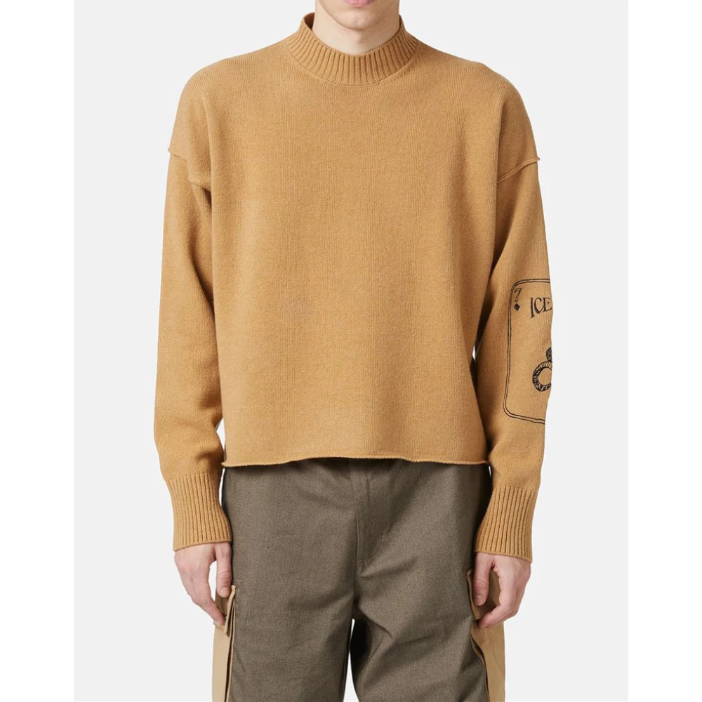 Iceberg Trui met ronde hals en geborduurd logo Brown Heren