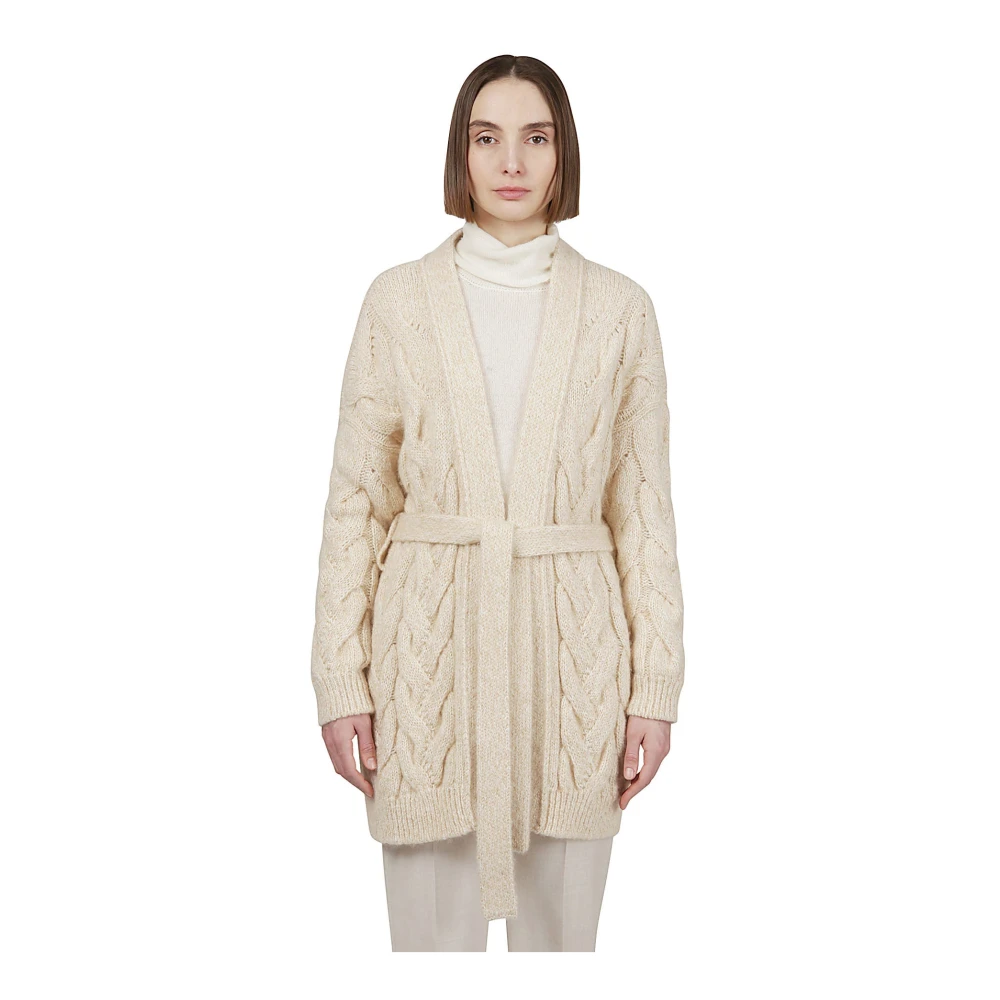 Eleventy Cashmere Kid Mohair Cardigan Set Beige Dames