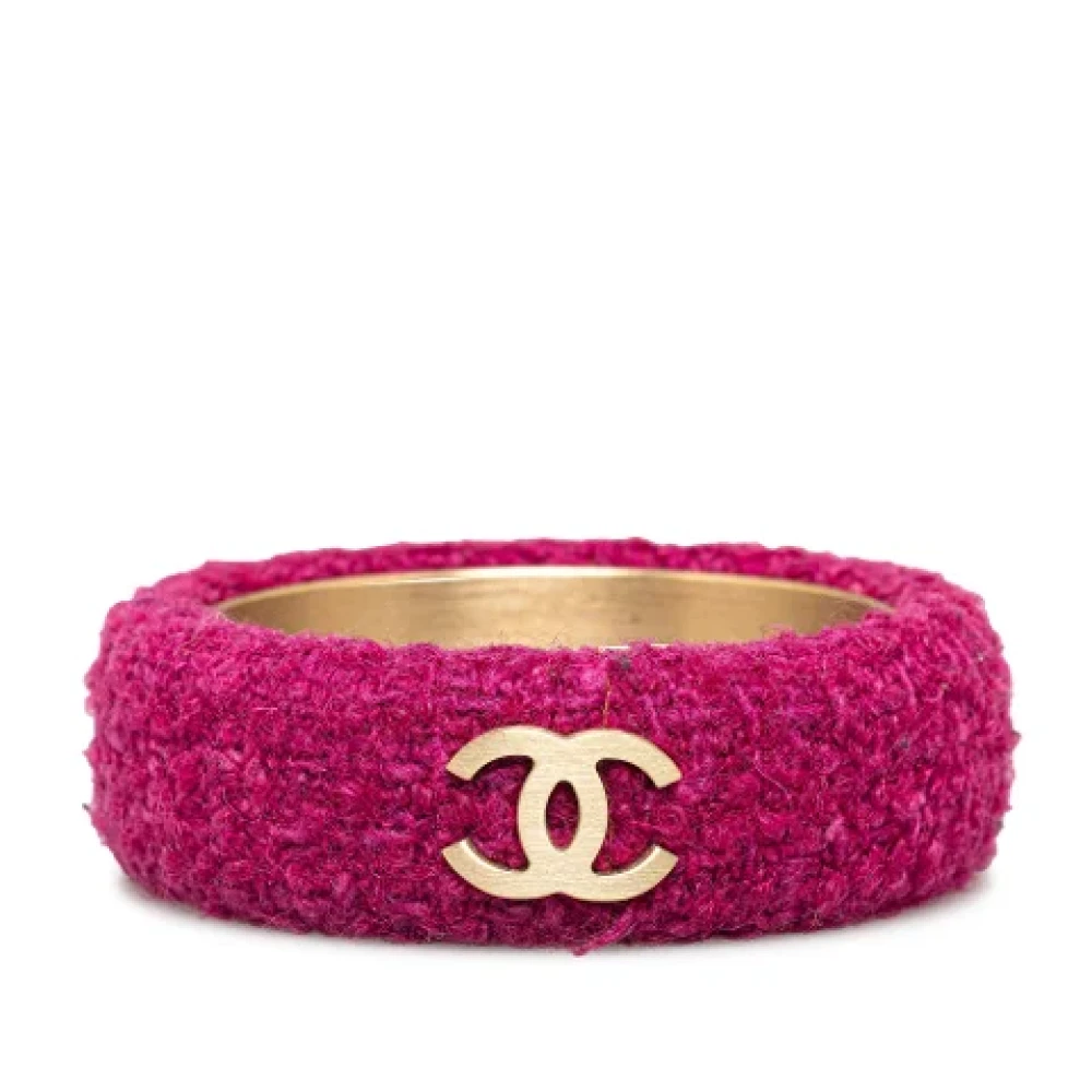 Chanel Vintage Pre-owned Tyg armband Pink, Dam