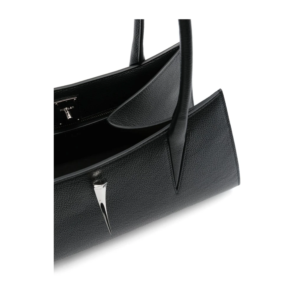 Mugler Zwarte Kliksluiting Tote Tas Black Dames