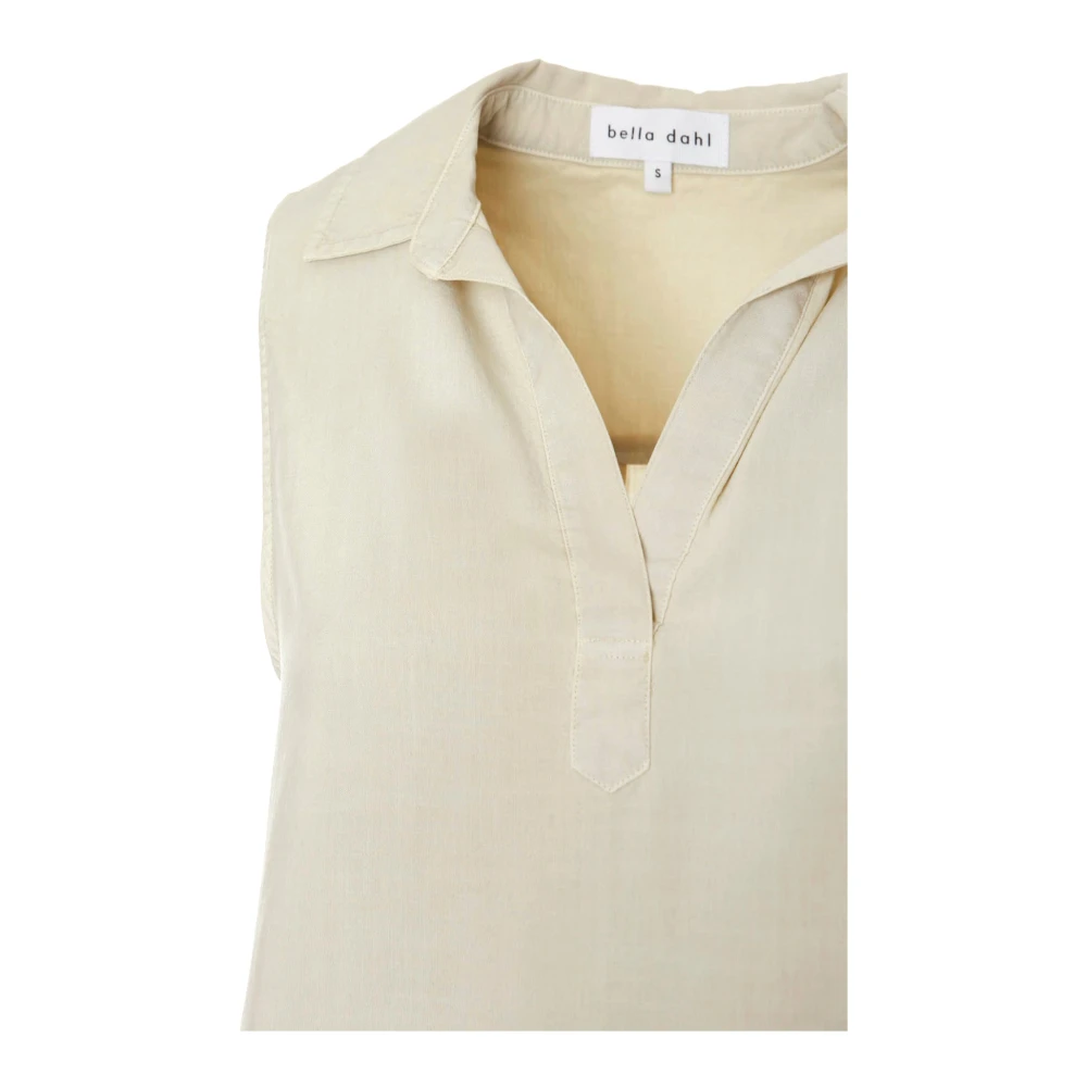 Bella Dahl Mouwloze A-Lijn Jurk met V-Hals Beige Dames