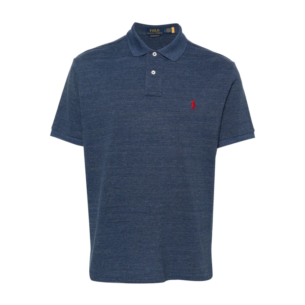 Polo Ralph Lauren Men's Blue Piqué Weave Polo T-Shirt - Polo Shirts - M - Tops