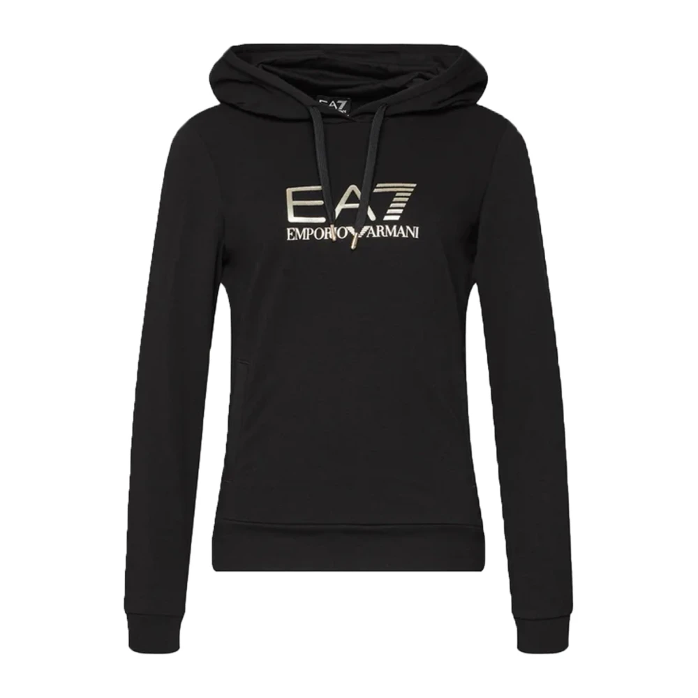 Emporio Armani EA7 Hoodie Regular Fit Zwart Black Dames