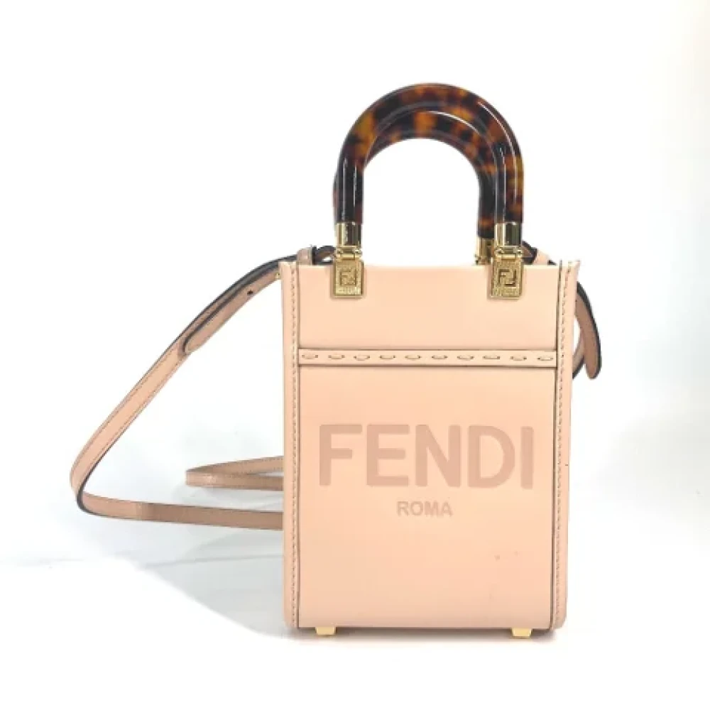 Fendi Vintage Pre-owned Leather fendi-bags Beige Dames
