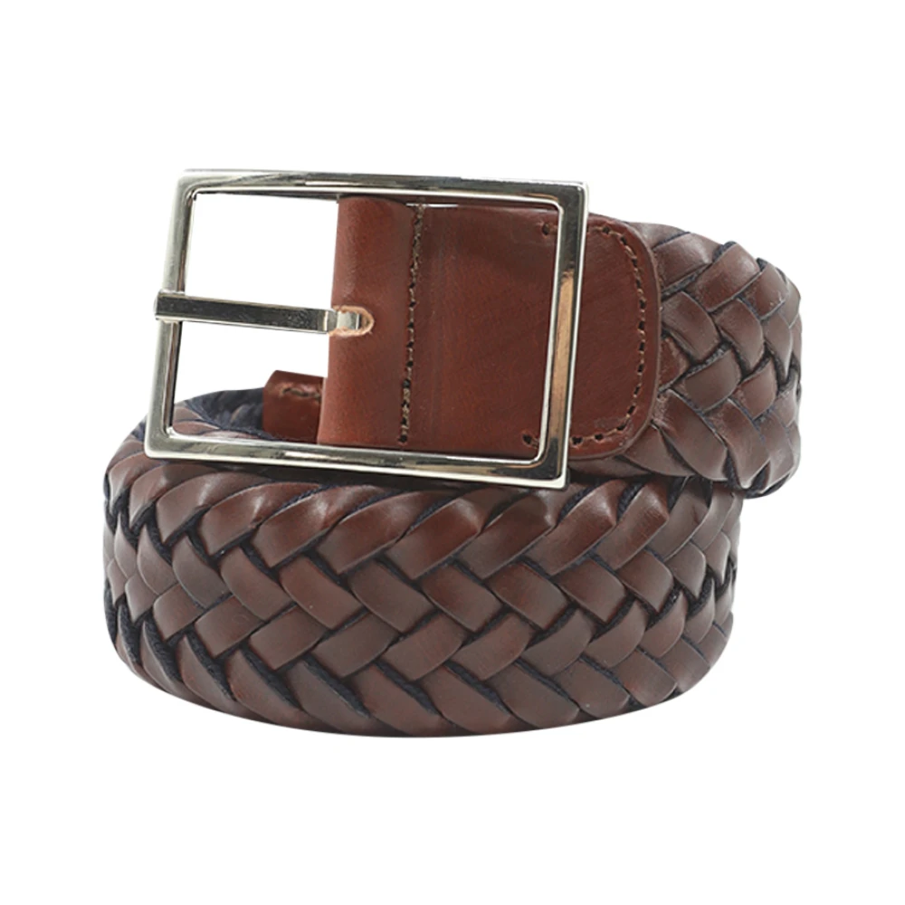 Dondup Omkeerbare Dubbele Gesp Donkerbruine Riem Brown Heren