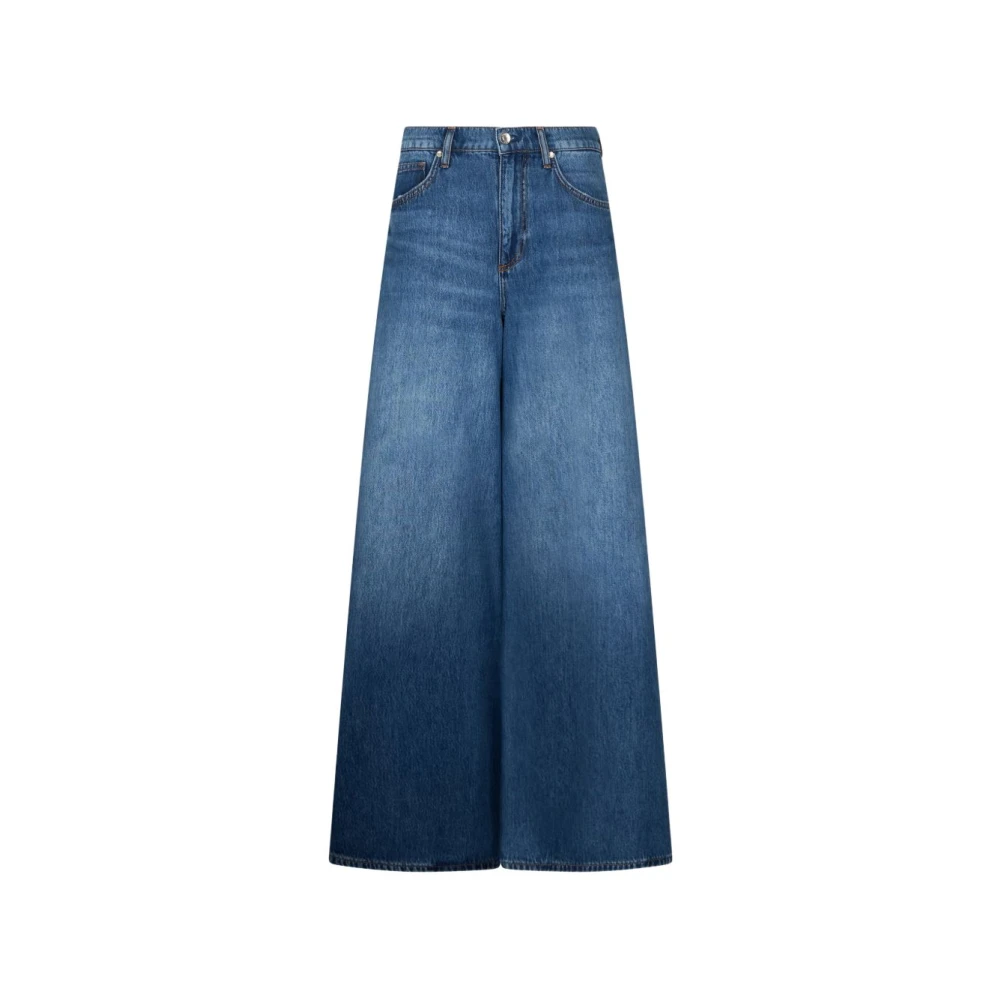 Liu Jo Vrouw Blauw Jeans Dames, W26, Katoen, Superwijde Jeans Met Hoge Taille