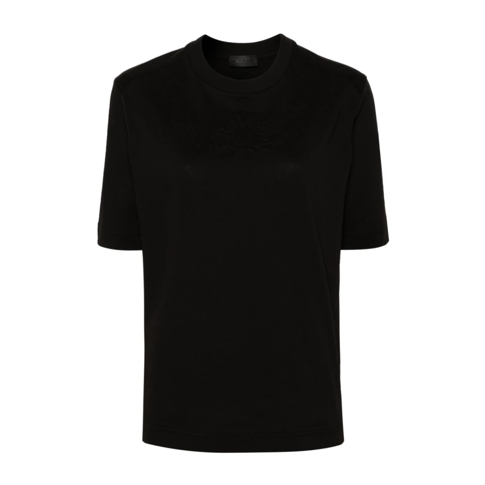 Moncler Zwarte T-shirts en Polos met Logo Black Dames