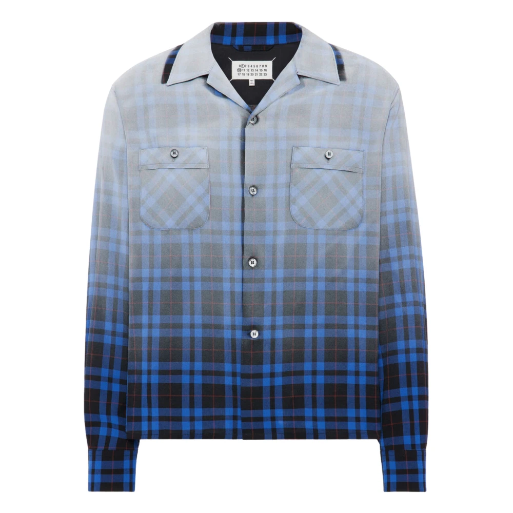 Maison Margiela Men's Blue Gradient Check Shirt