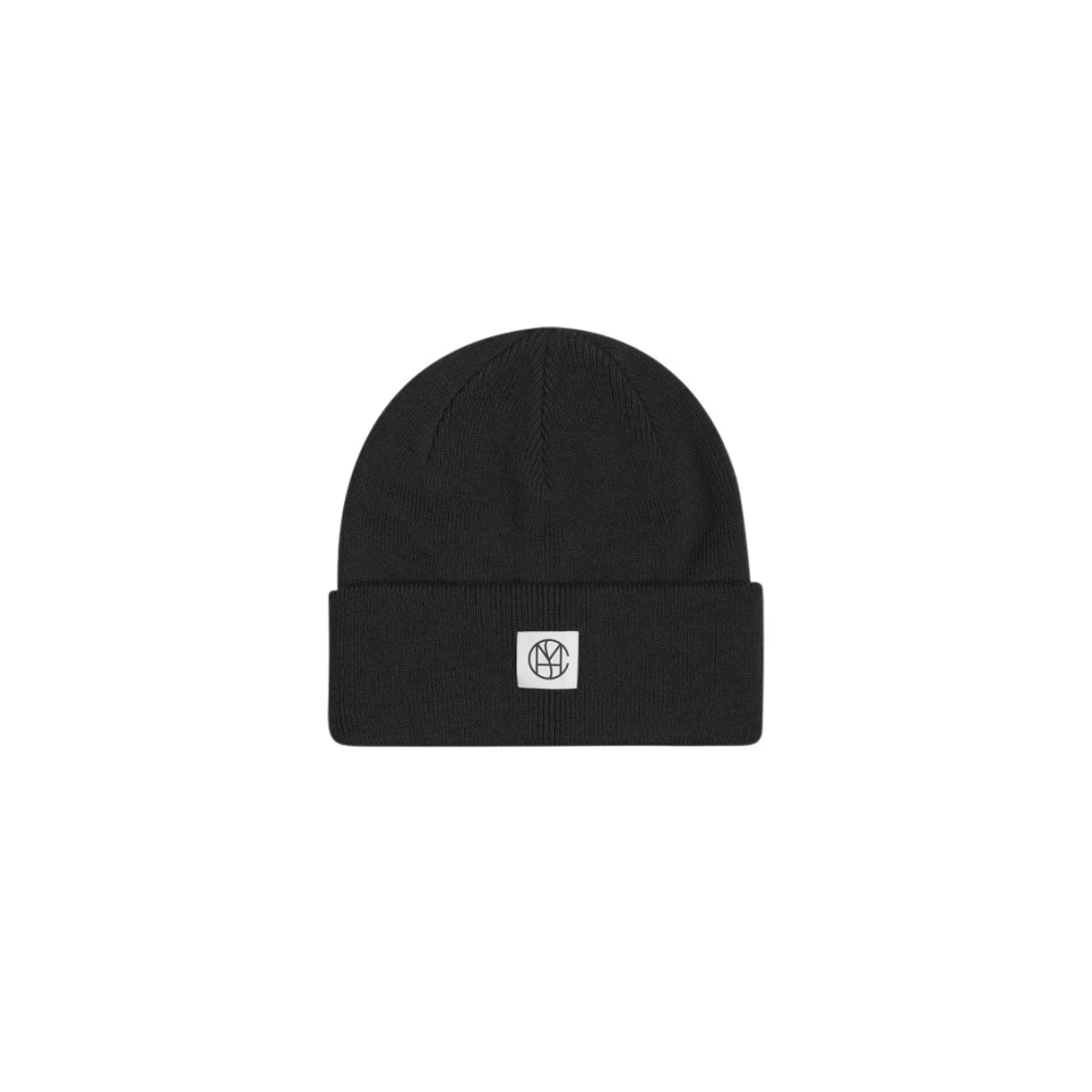 Moss copenhagen Icon Beanie met Brede Rand Black Dames