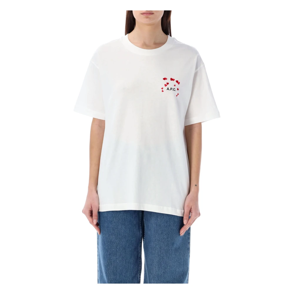 A.p.c. Amo T-shirt met klassieke halslijn White Dames