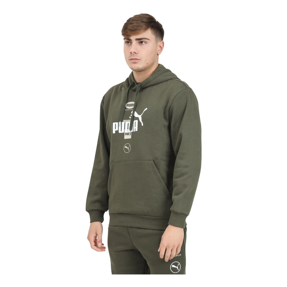 Puma Groene Hoodie Sweater Casual Sportieve Stijl Green Heren