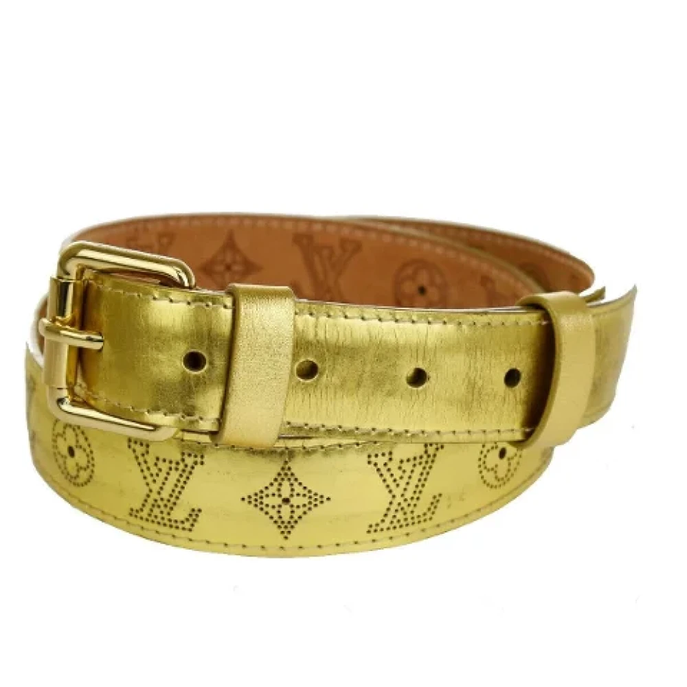 Louis Vuitton Vintage Pre-owned Leather belts Yellow Heren