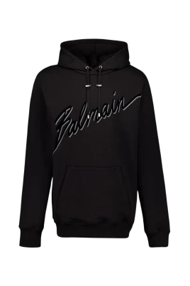Svart Flocked Sweatshirt med Logo