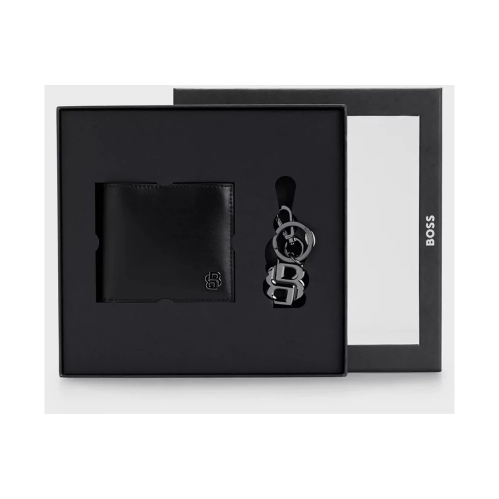 Hugo Boss Sleutelhanger en Portemonnee Set voor Mannen Black Heren