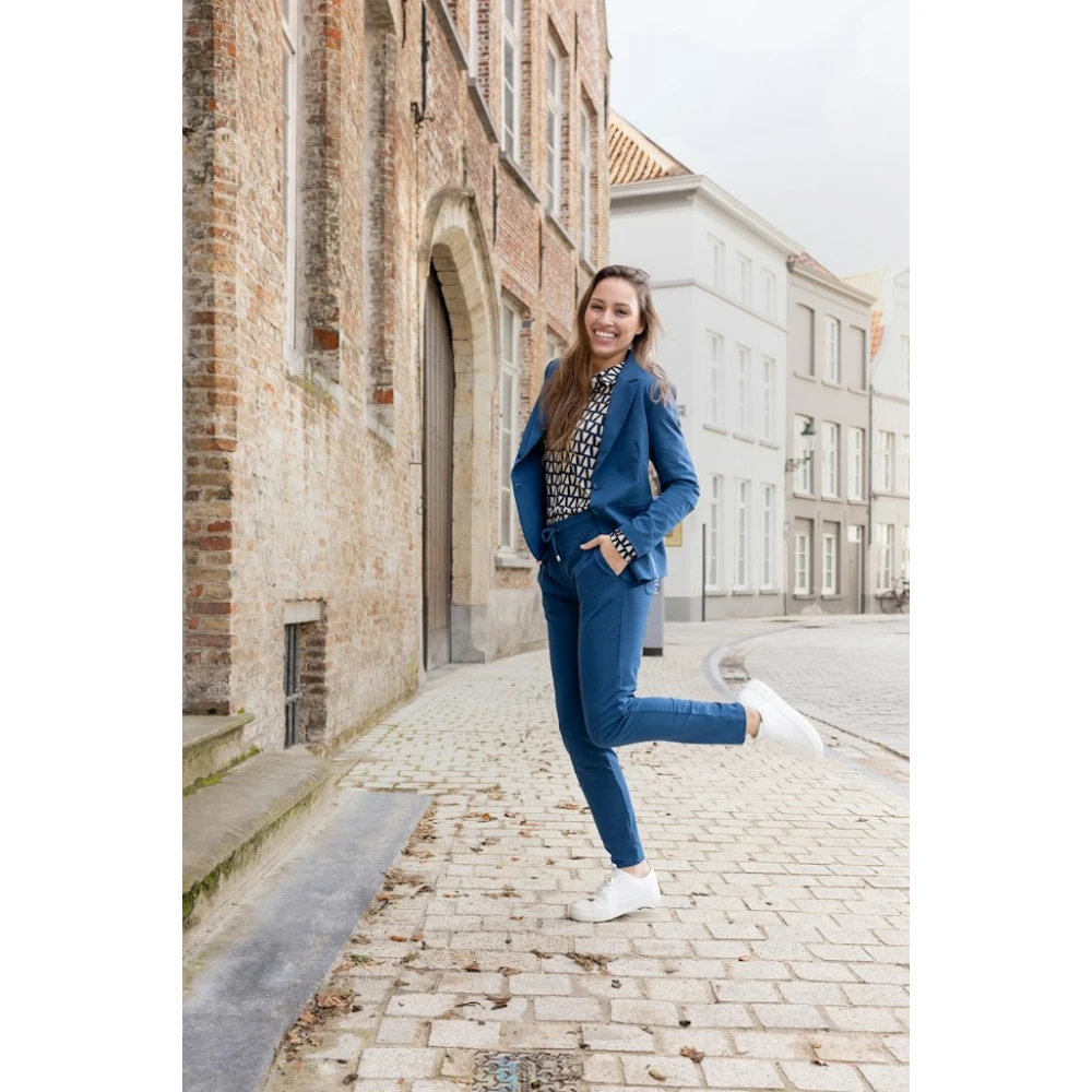 &Co Woman Co Woman broek Travel Penny Travel Pa100-2 41060 Blue Dames