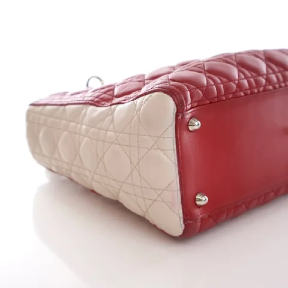 Dior Vintage Pre-owned Leather handbags Red Dames
