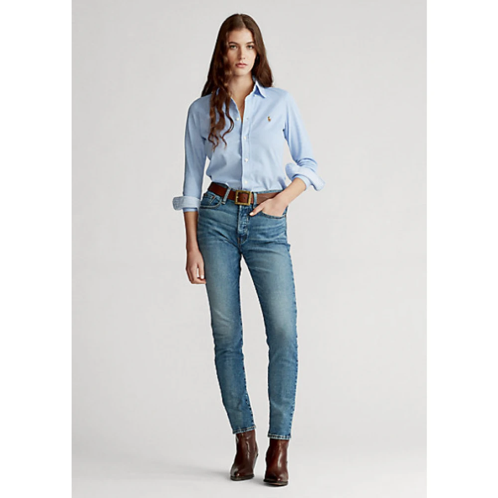 Polo Ralph Lauren Heidi Oxford Gebreide Polo Blue Dames