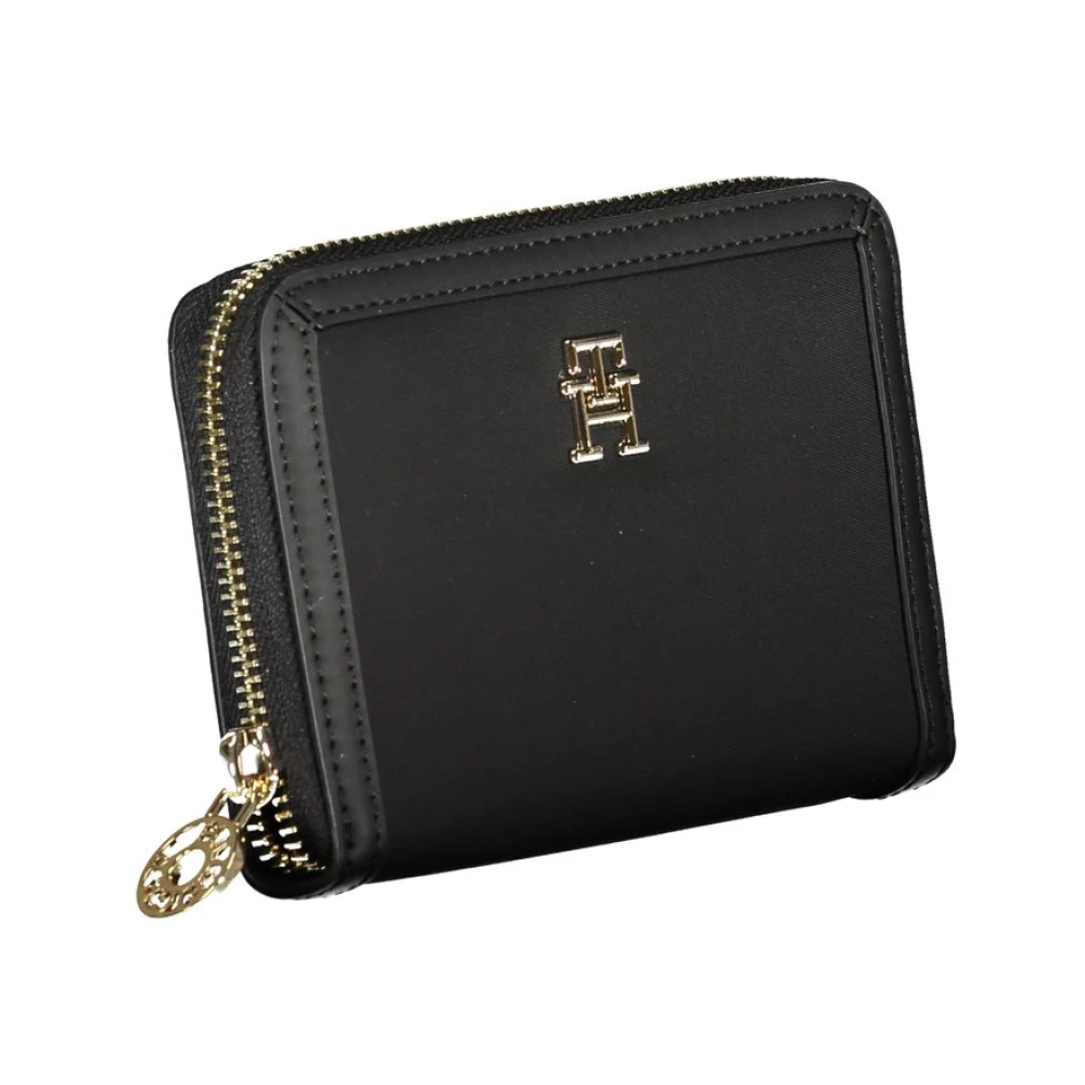 Tommy Hilfiger Elegante portemonnee met rits en voldoende opbergruimte Black Dames