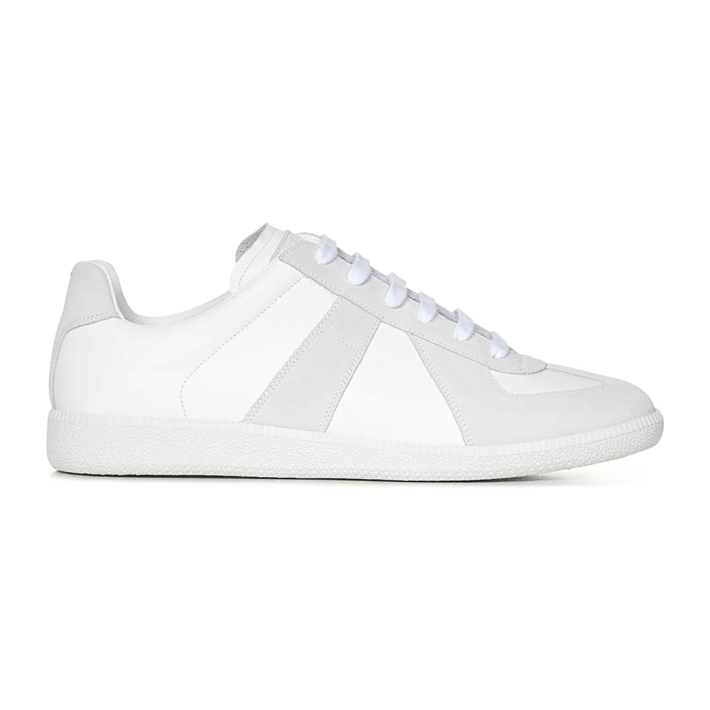 Maison Margiela Witte Sneakers met Vetersluiting Heren Schoenen