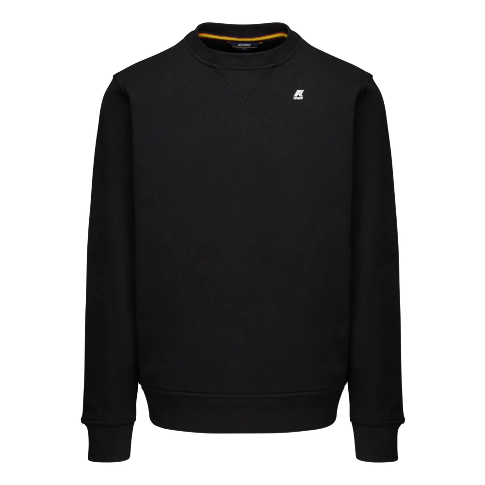 K-Way Herr Svart Sweatshirts & Hoodies 2XL, Bomull, Sweatshirt Med Logotypdetalj