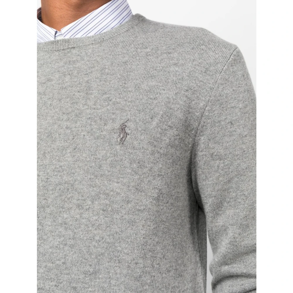 Polo Ralph Lauren Grijze Wollen Trui Aw23 Gray Heren