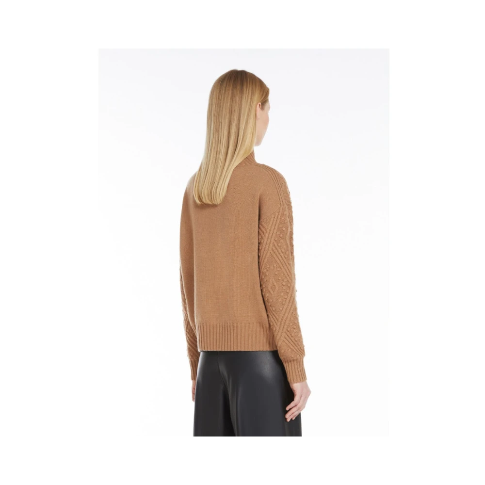 Max Mara Argyle Cashmere Blend Sweater Brown Dames