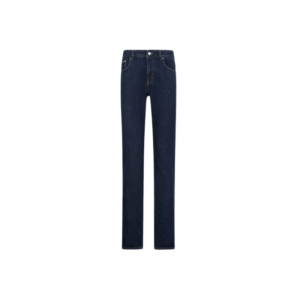 Roberto Cavalli Animalier Patchwork Slim-Cut Jeans Blue Heren