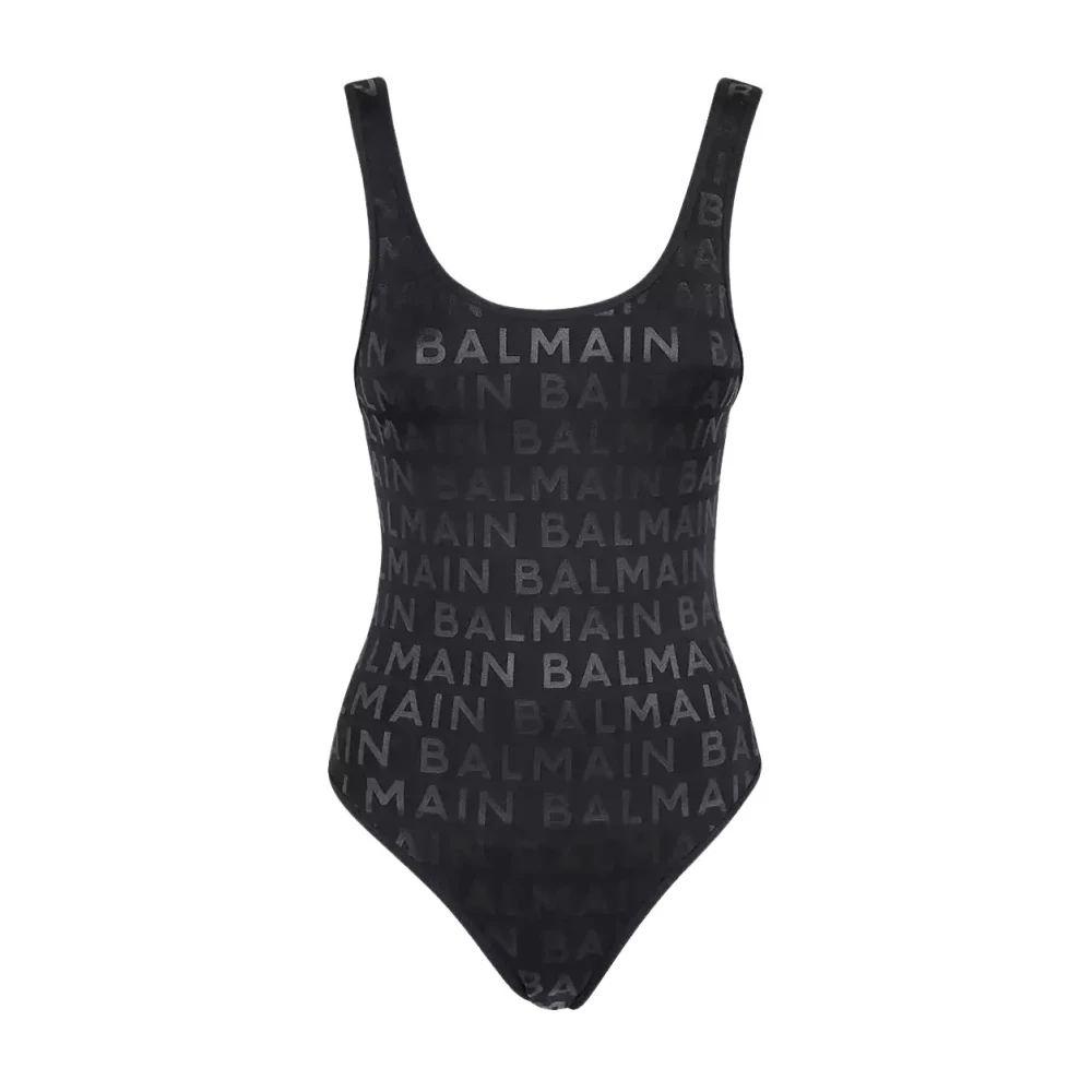 Balmain Dames Eendelig Badpak met Diepe Ruguitsnijding Black Dames