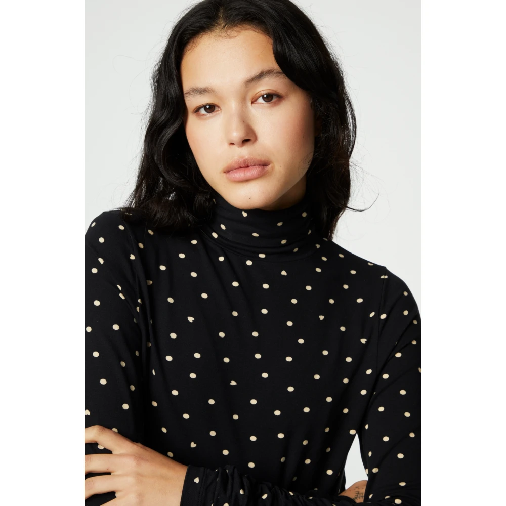 Fabienne Chapot Draped Turtleneck Top Black Dames
