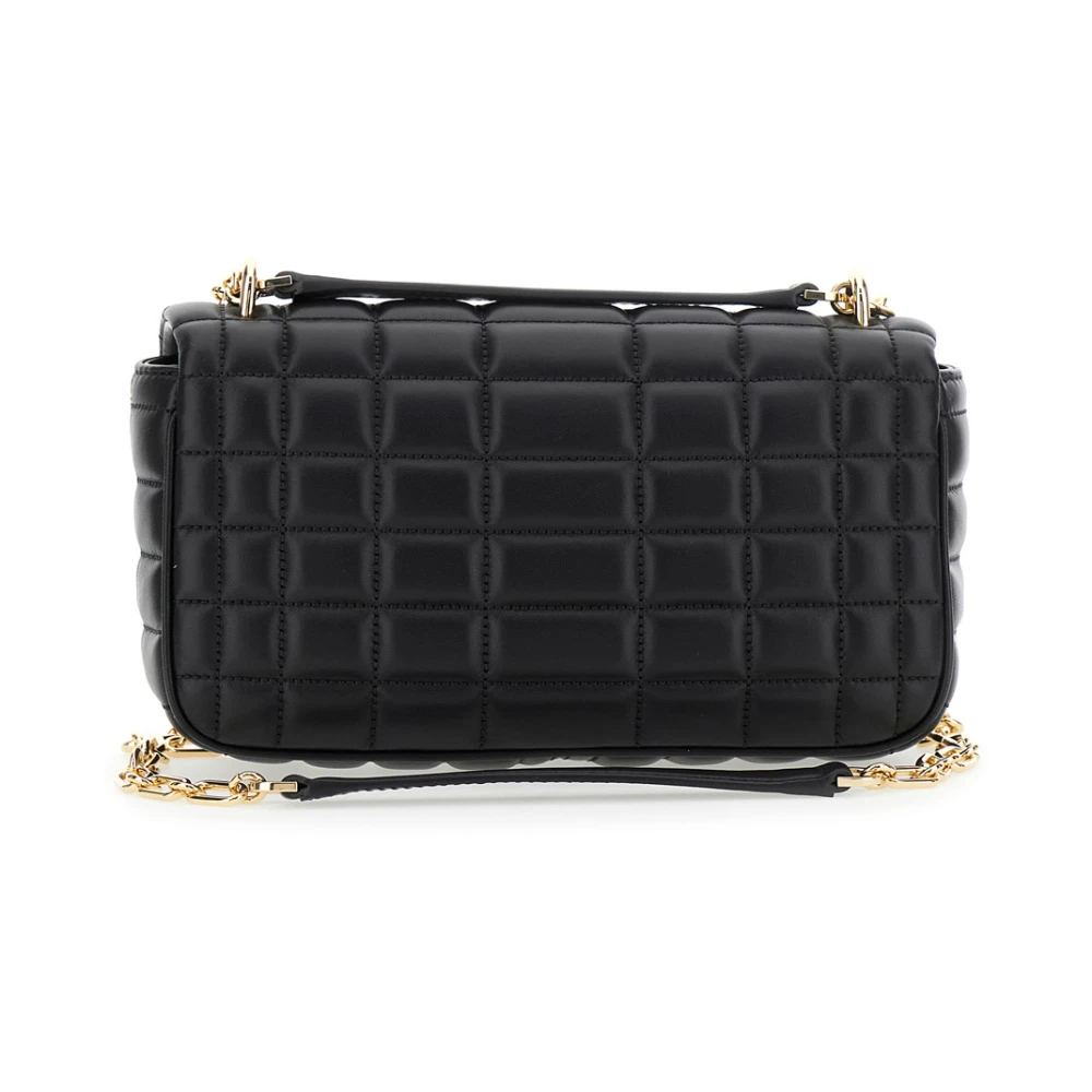 Michael Kors Zwarte Gewatteerde Crossbody Tas met Ketting Black Dames