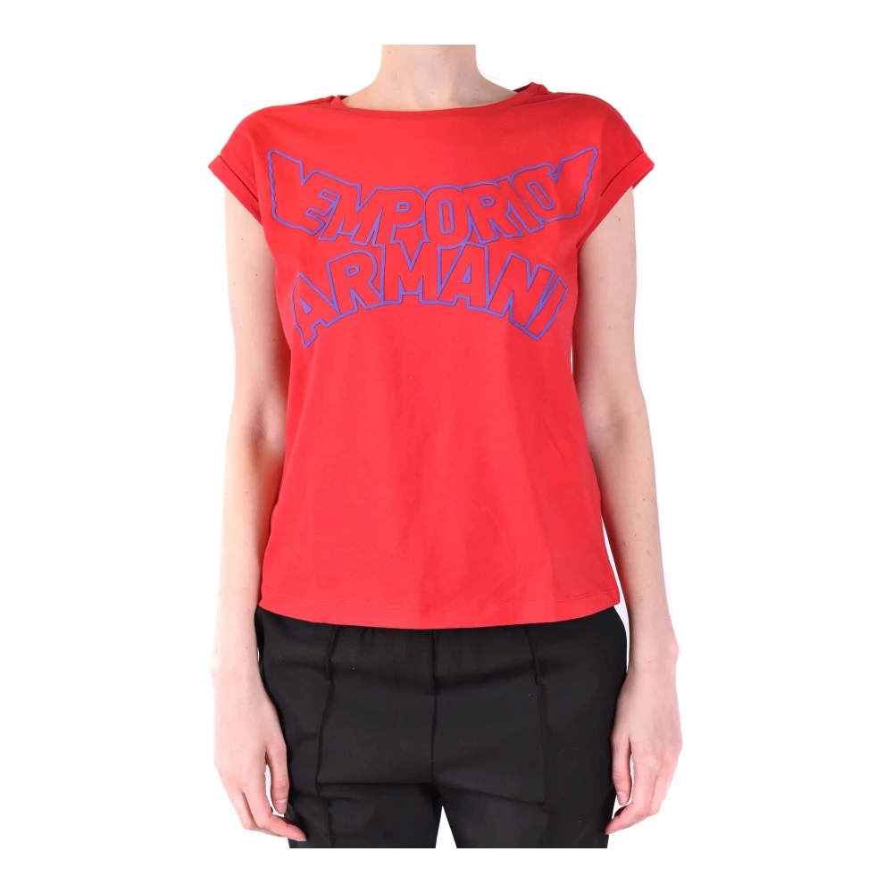 Emporio Armani Damen Rot Kurzärmeliges Hemd