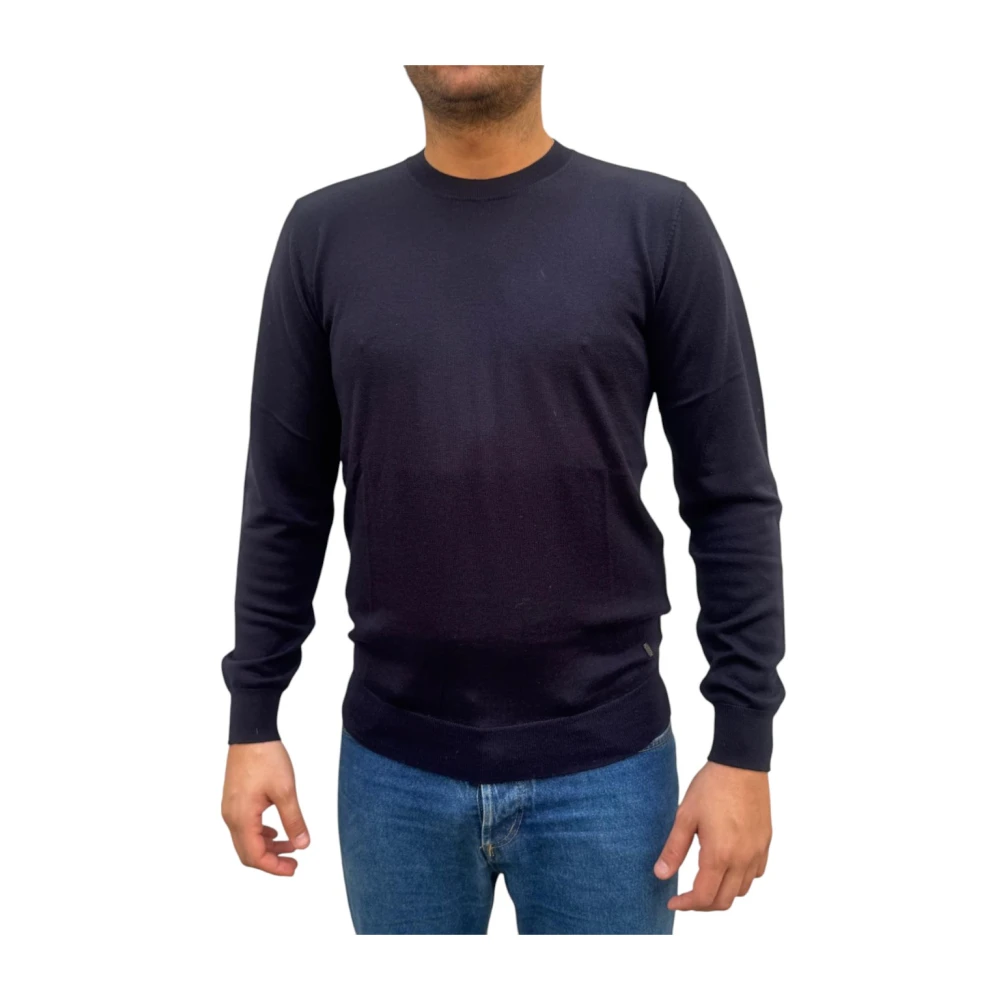 Liu Jo Stijlvolle 100% Wol Trui Blue Heren