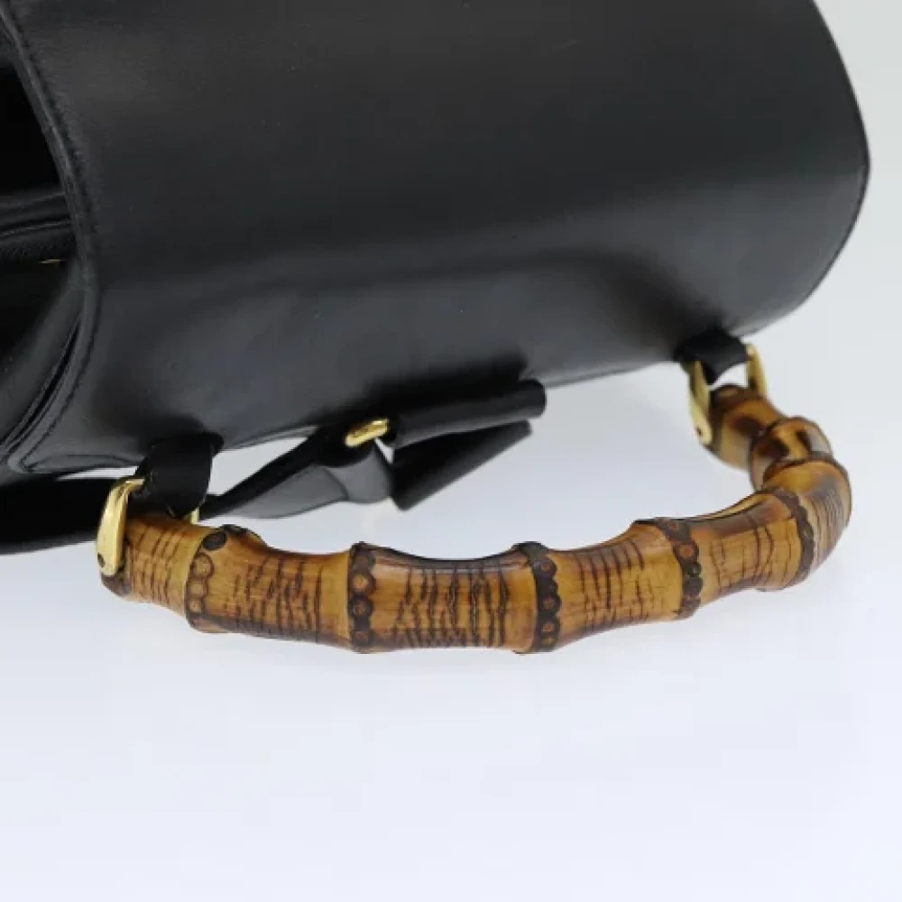 Gucci Vintage Pre-owned Leather backpacks Black Dames