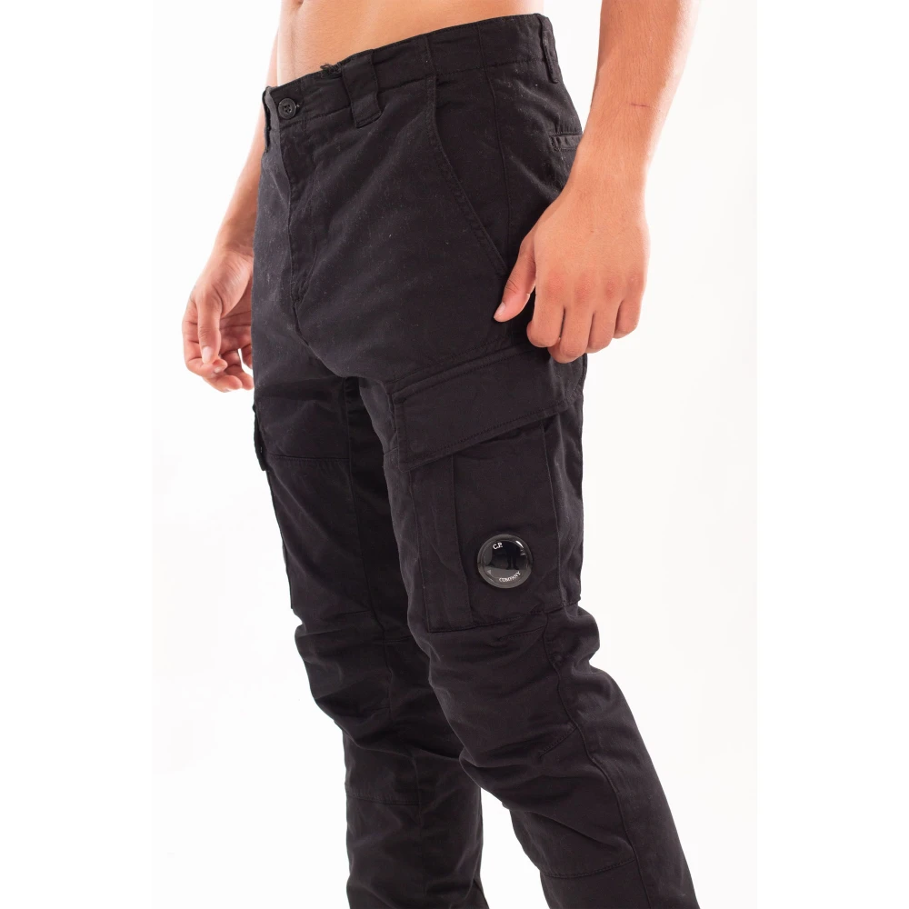 C.P. Company Dubbele Cargo Broek in Stretch Sateen Black Heren